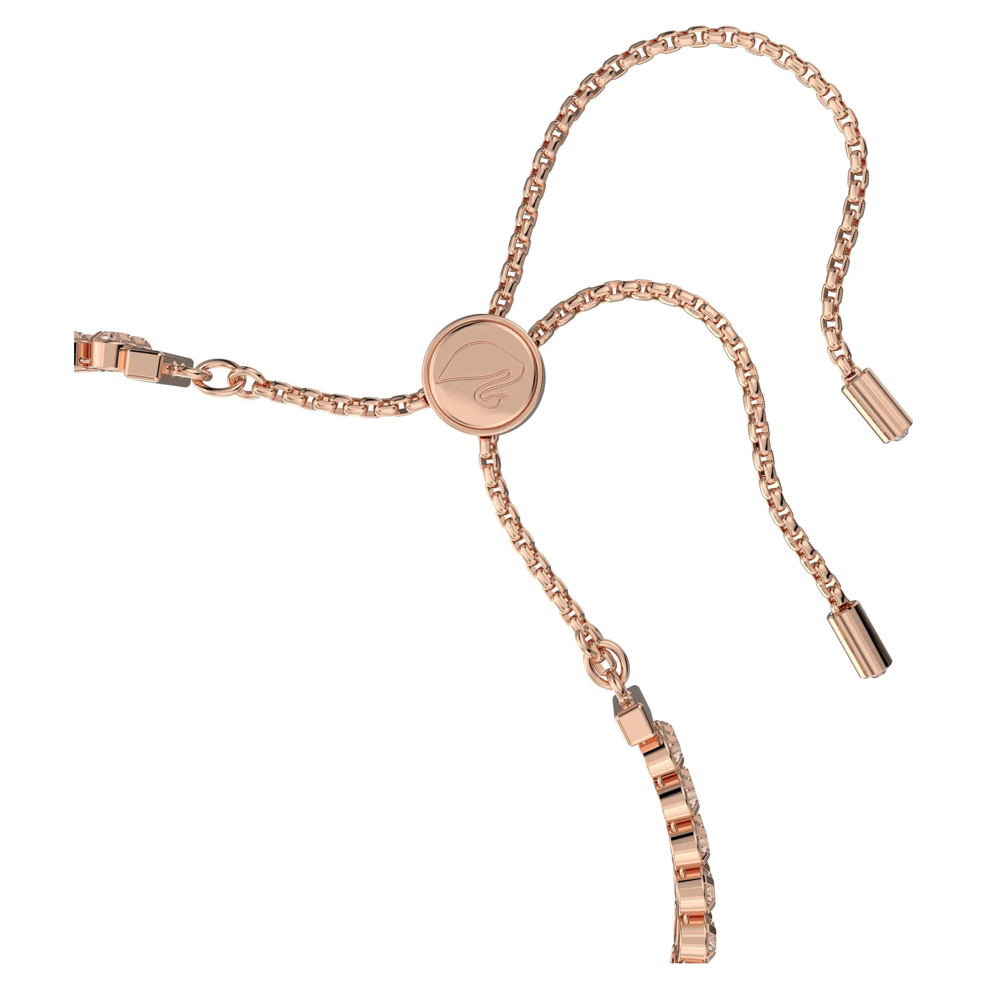 Swarovski Matrix Tennis Women's Bracelet, with Clear Crystals on a Rose-Gold Tone Plated Setting with Bolo Closure