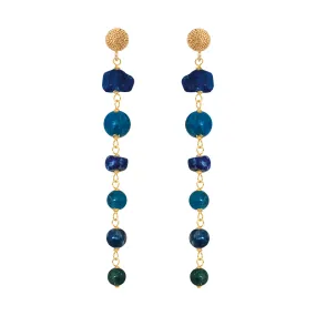 Talia Stud Earrings Kyanite, Lapis & Apatite