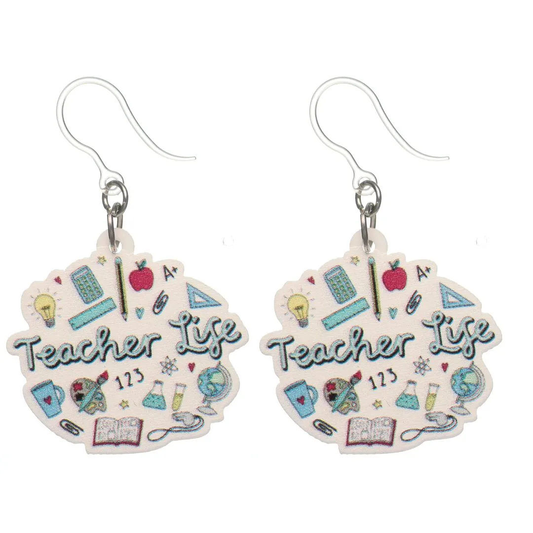 Teacher of All Things Dangles Hypoallergenic Earrings for Sensitive Ears Made with Plastic Posts