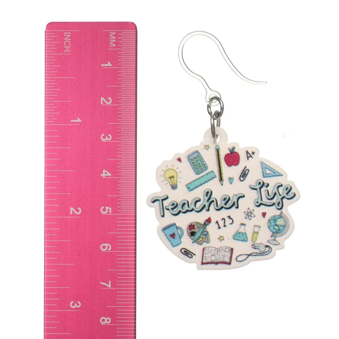 Teacher of All Things Dangles Hypoallergenic Earrings for Sensitive Ears Made with Plastic Posts