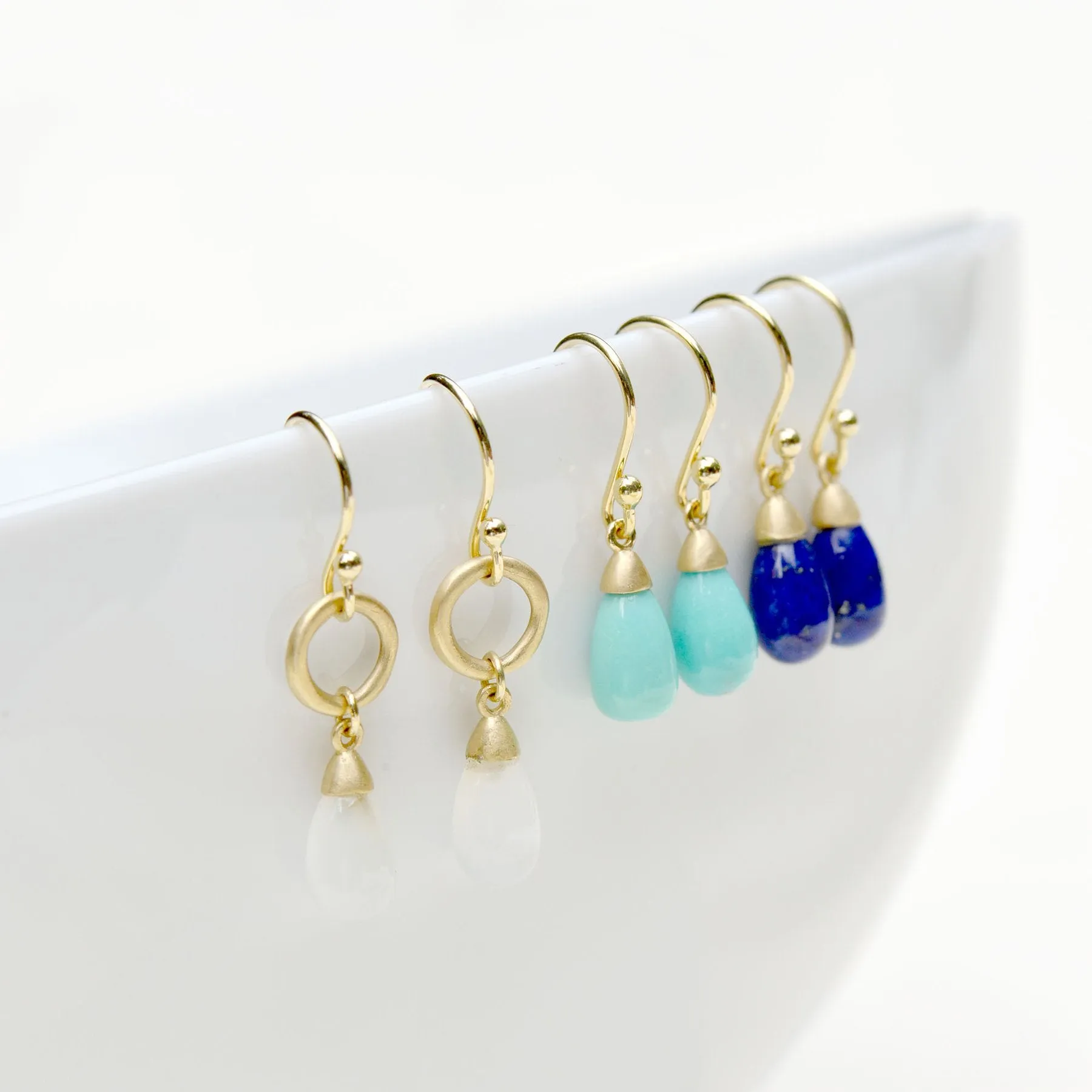 Teardrop Gemstone Drop Earrings