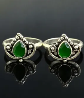 The Kamya Silver Gemstone Toe-Rings