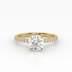 The Round Solitaire with Pavé band