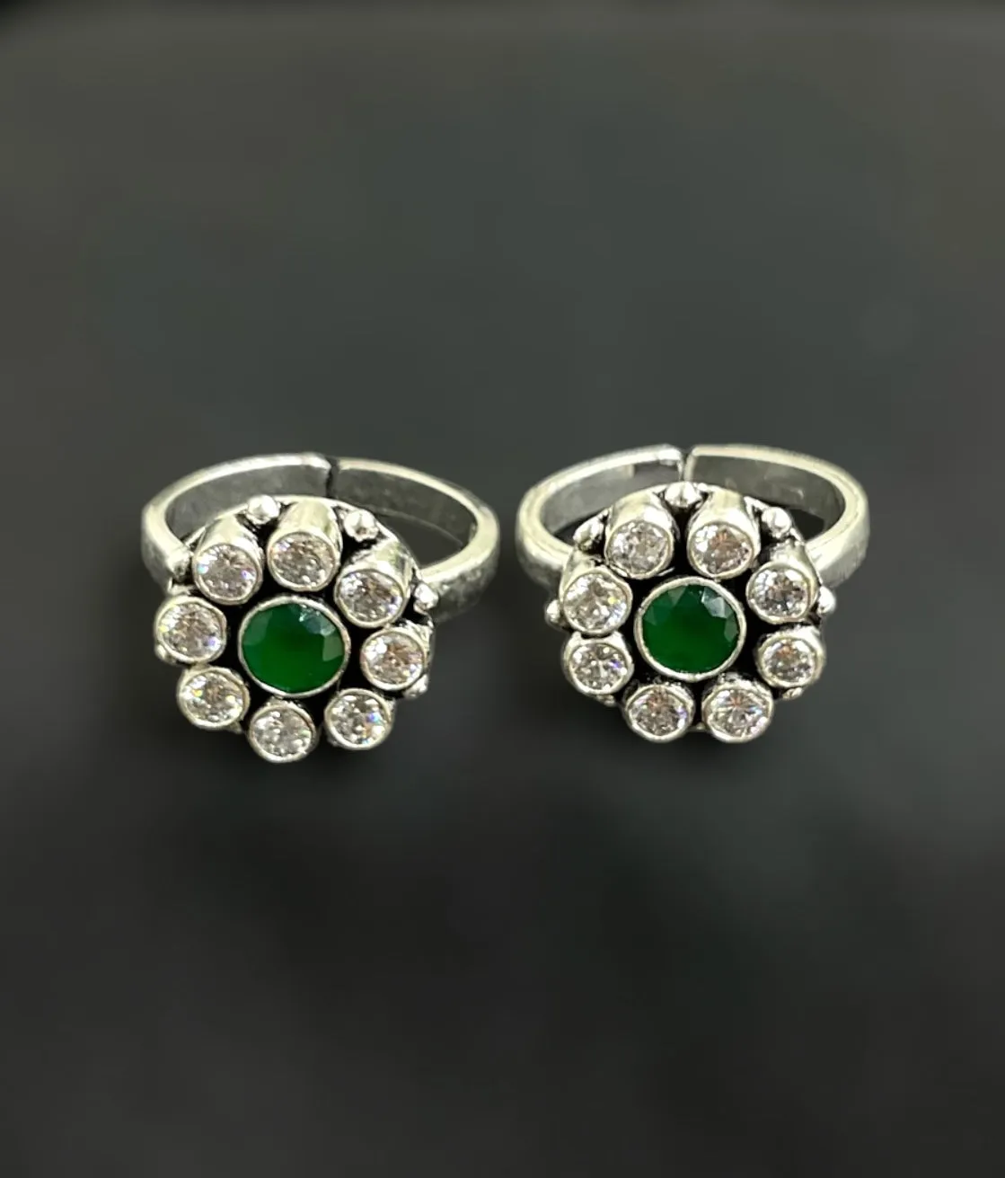 The Tarika Silver Gemstone Toe-Rings