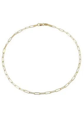 Thin 2.5mm Paper Clip Anklet