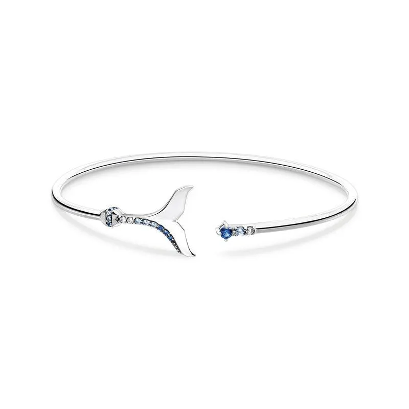 Thomas Sabo Bangle tail fin with blue stones