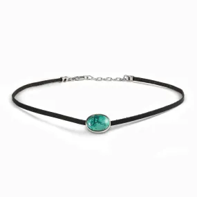 Tibetan Turquoise Leather Necklace