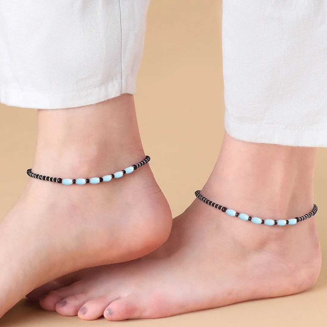 Timeless Elegance Rhodium Plated 925 Sterling Silver Anklet