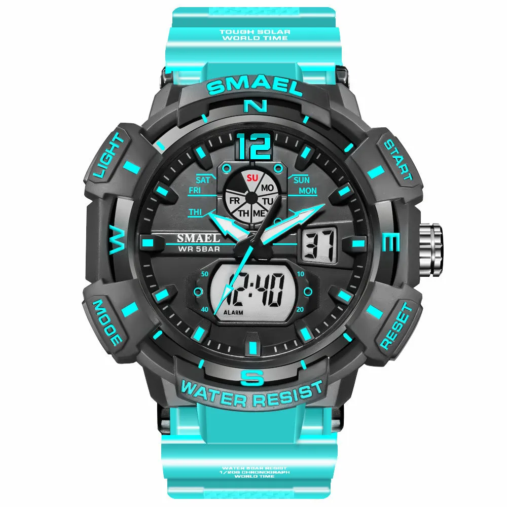 Top Luxury Brand Men's Watch Outdoor Sports Waterproof  Watches Dual Display Quartz Rubber Digital Clock Relogio Masculino