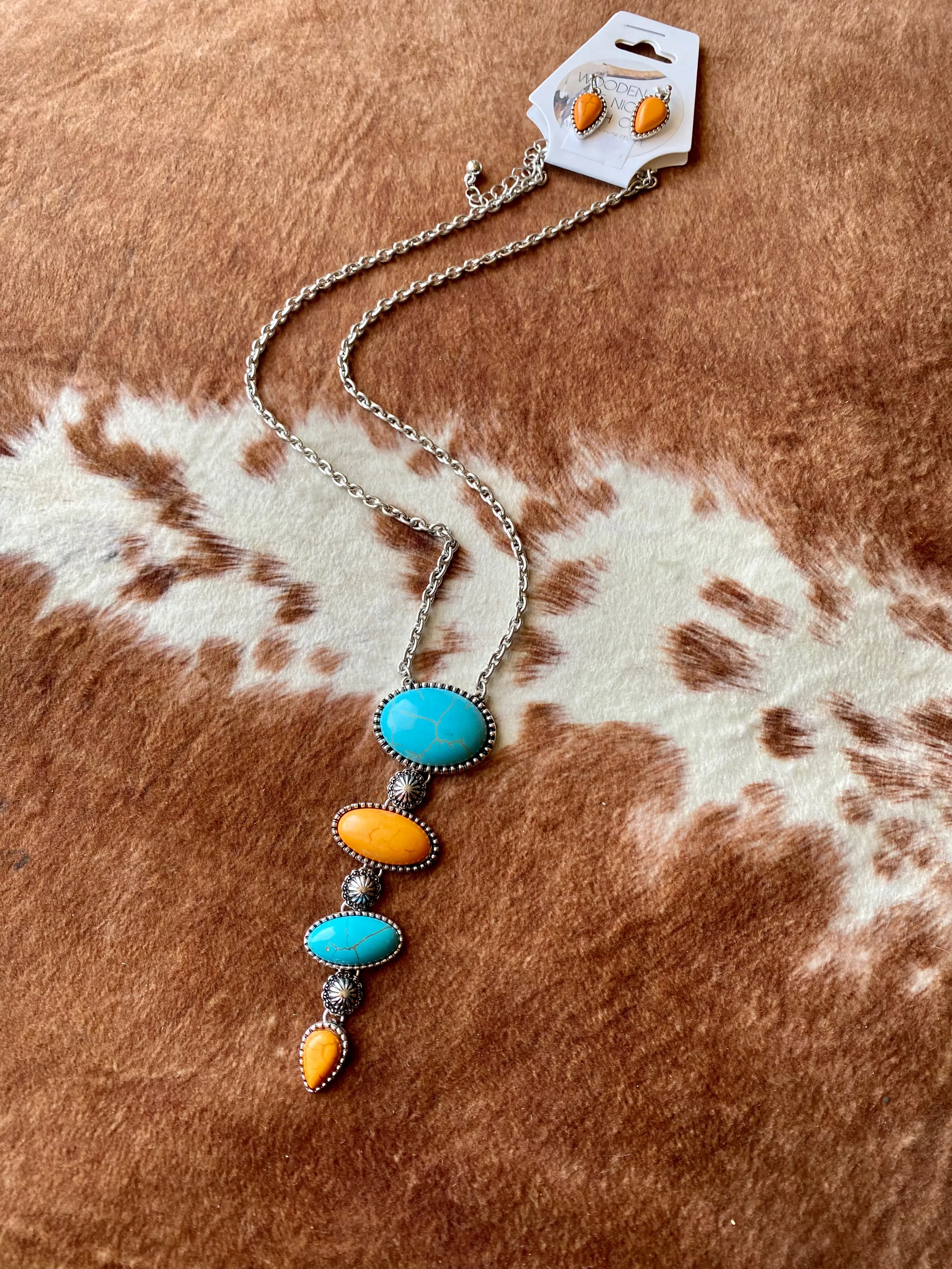 Turquoise & Orange Parnell Peak Necklaces