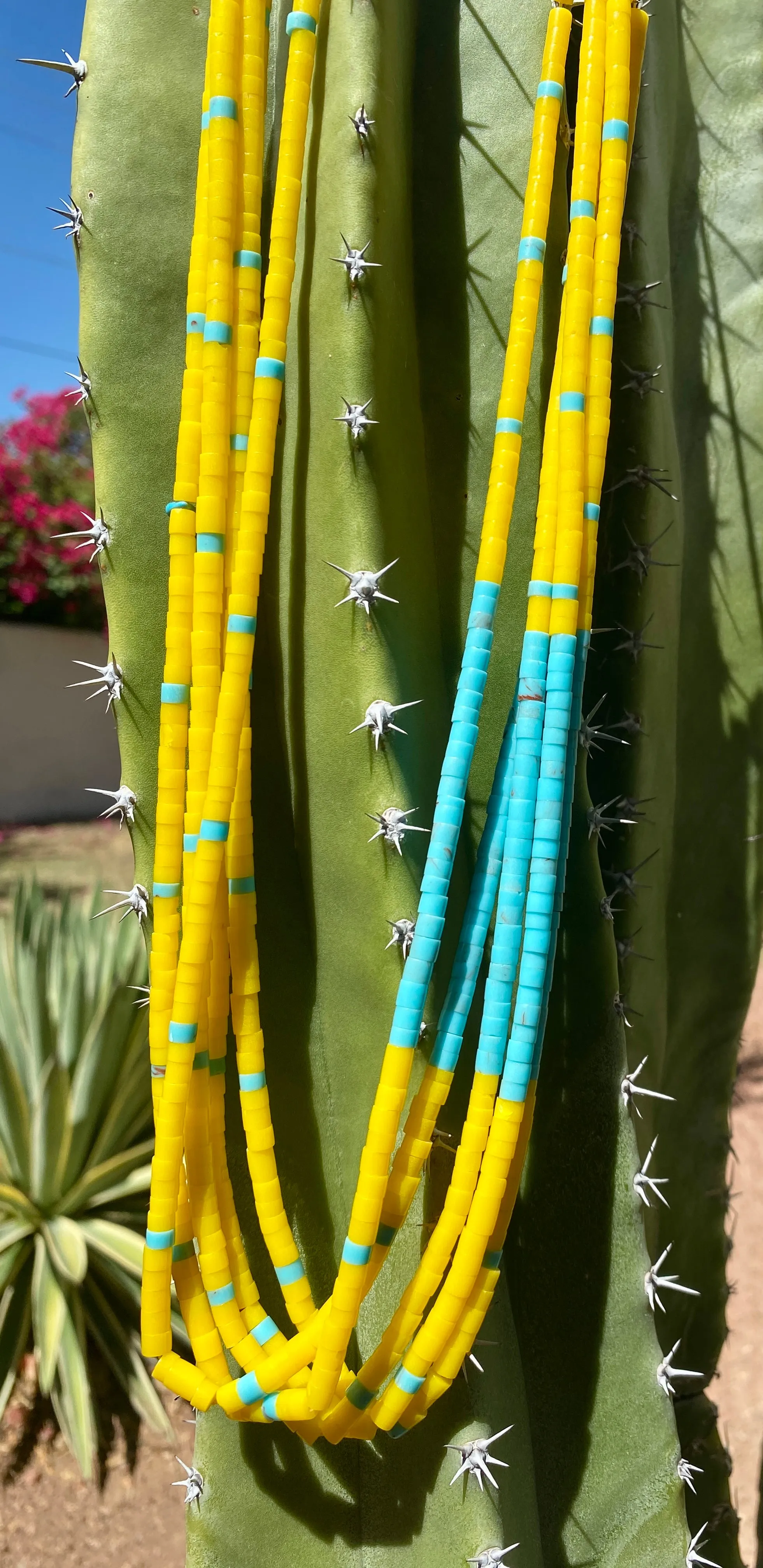 Turquoise and Yellow Serpentine Necklace