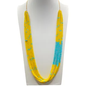 Turquoise and Yellow Serpentine Necklace