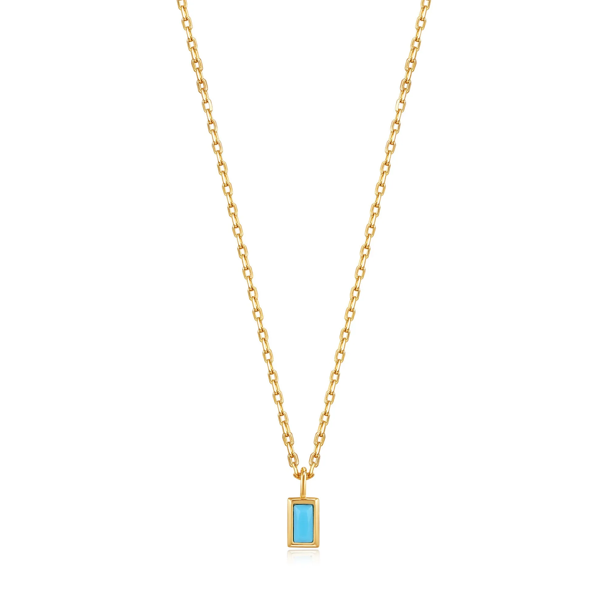 Turquoise Drop Pendant Gold Necklace