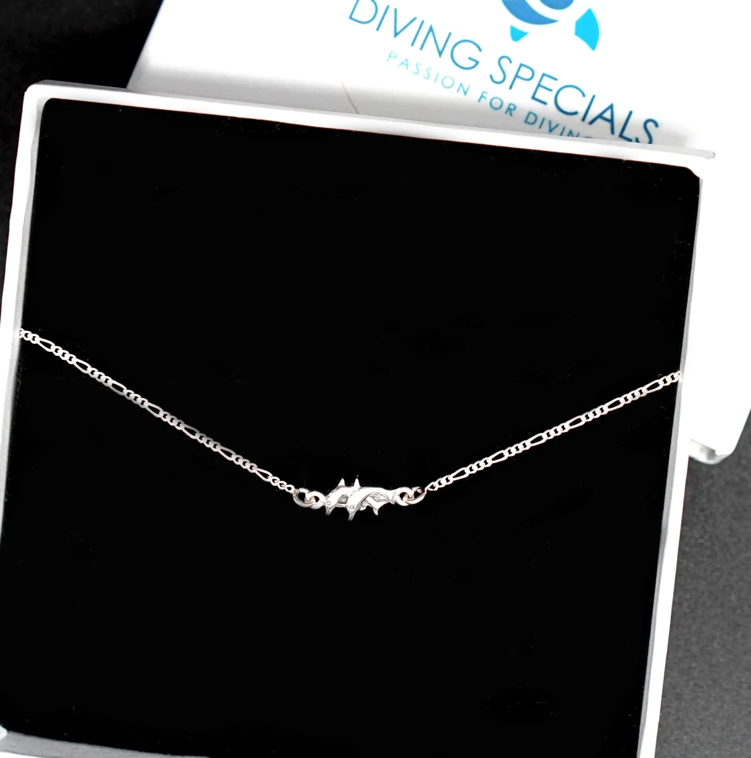 Twin Dolphins Silver Anklet: 925 Real Silver