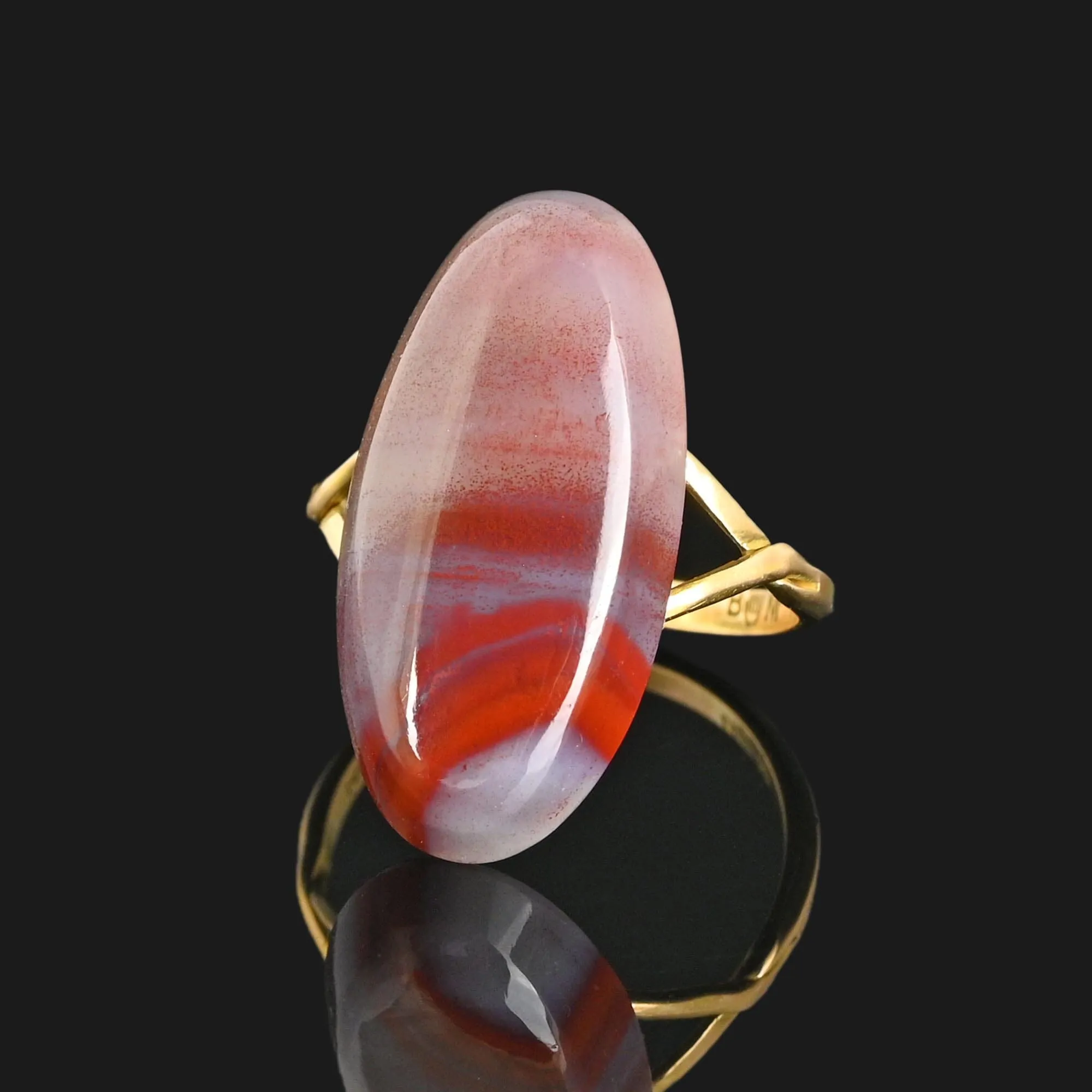 Vintage 14K Gold Lake Superior Agate Ring