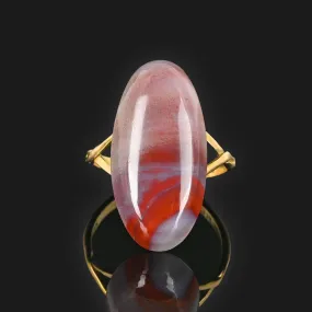 Vintage 14K Gold Lake Superior Agate Ring