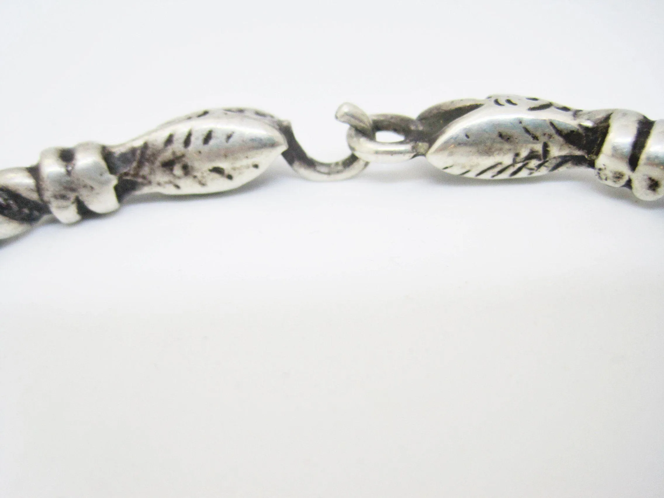 Vintage Berber Anklet, Algerian Silver Snake Foot Bracelet