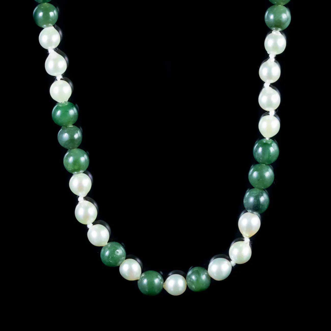 Vintage Jade And Pearl Necklace