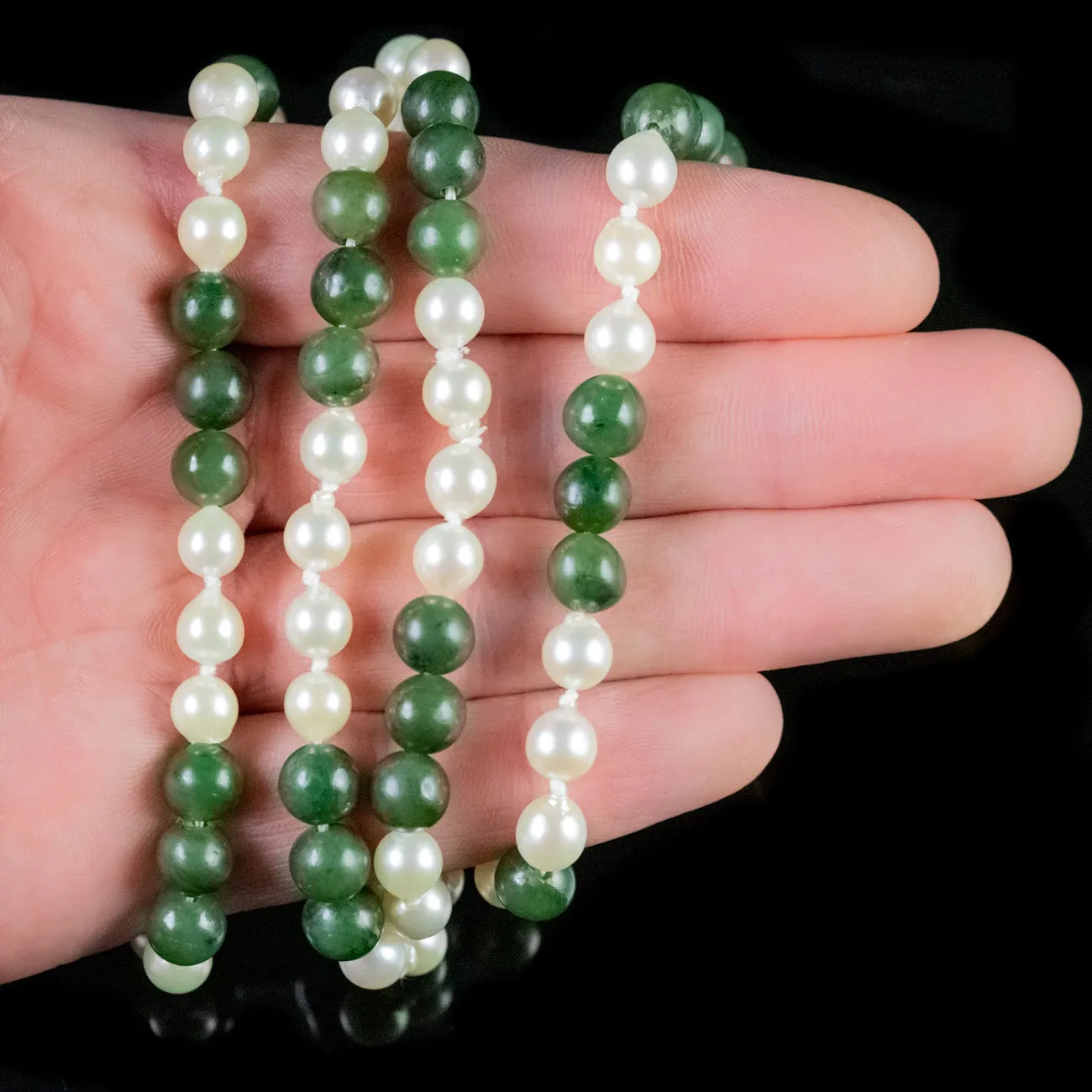 Vintage Jade And Pearl Necklace