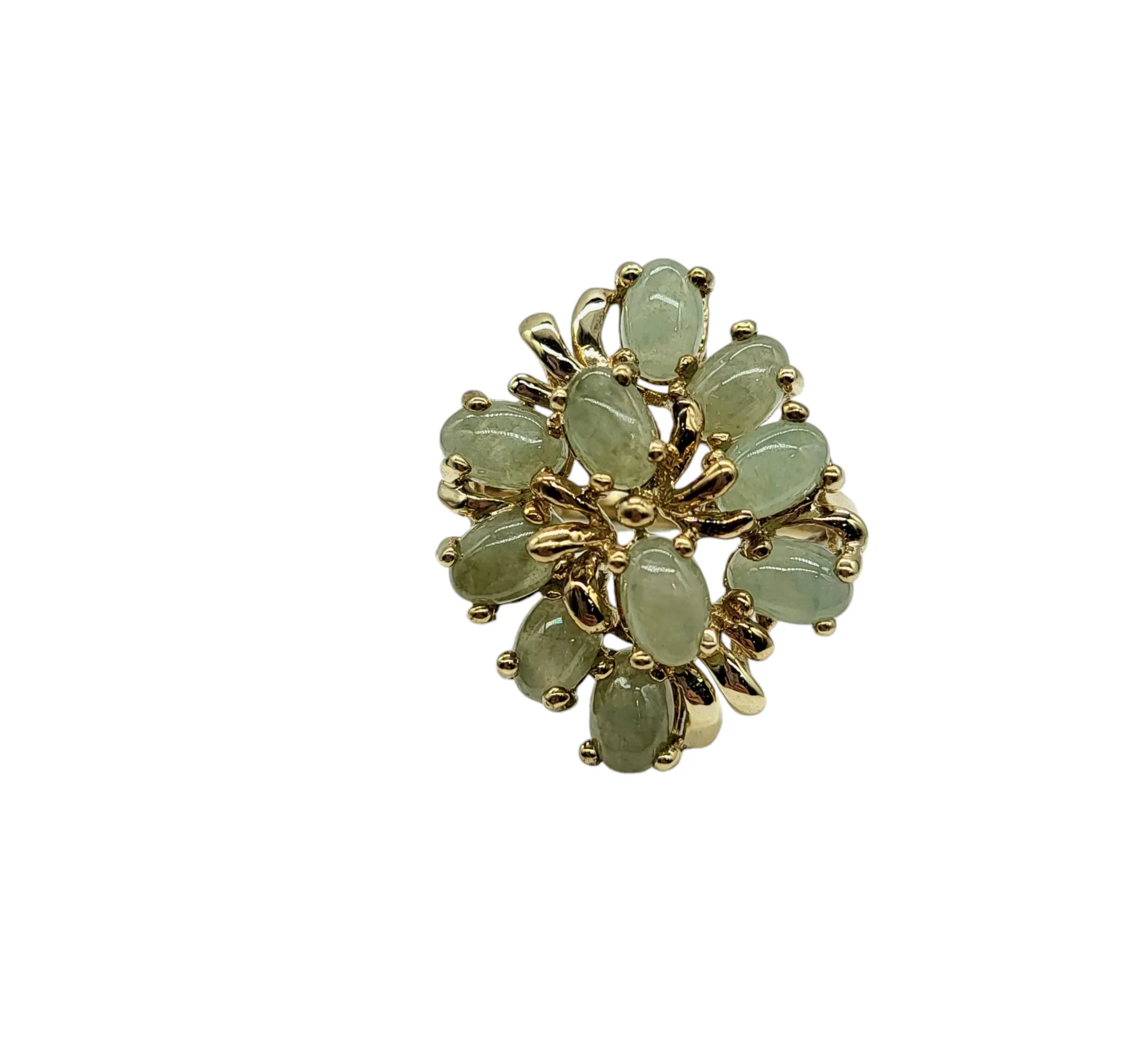 Vintage Jade Floral Ring