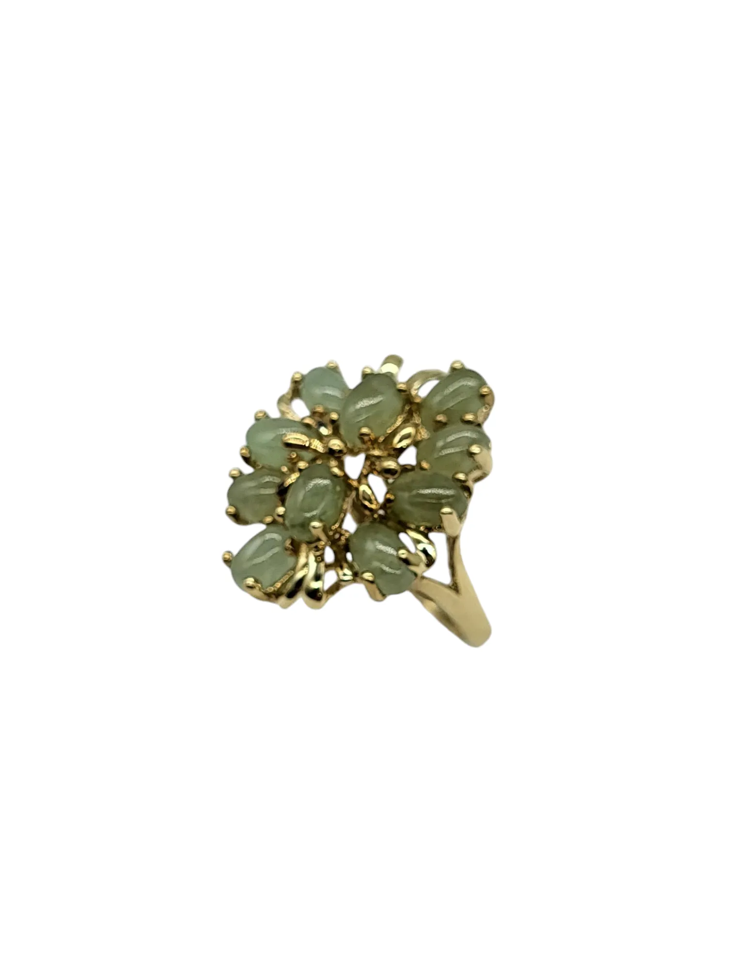 Vintage Jade Floral Ring