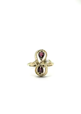 Vintage Rhodolite Garnet Bypass Ring