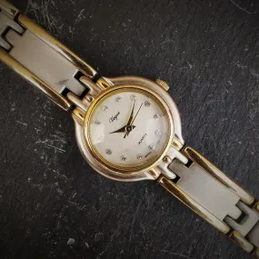 Vintage Women's Vogue Chrome And Gold Plated Quartz Watch