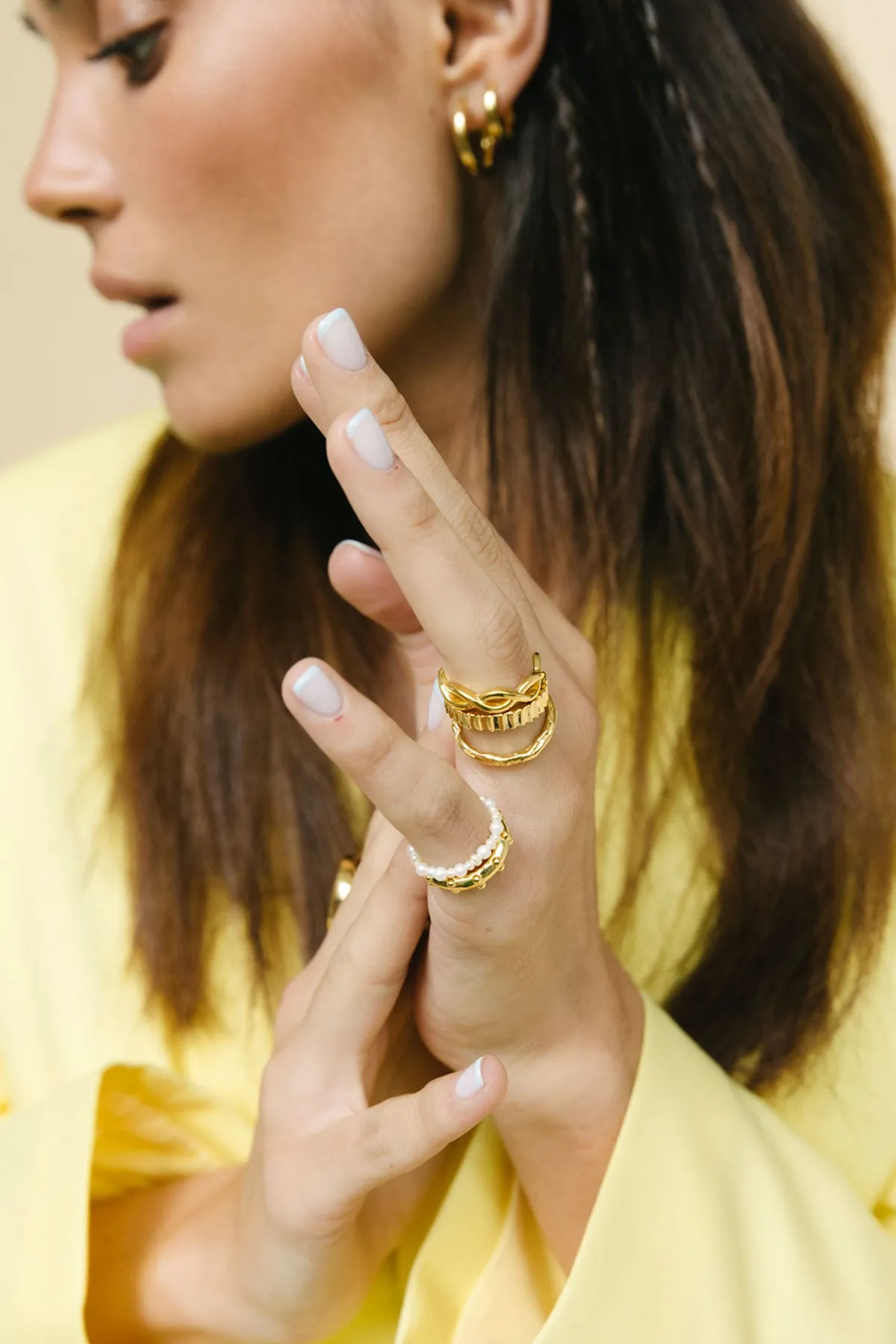 Waves ring gold plated