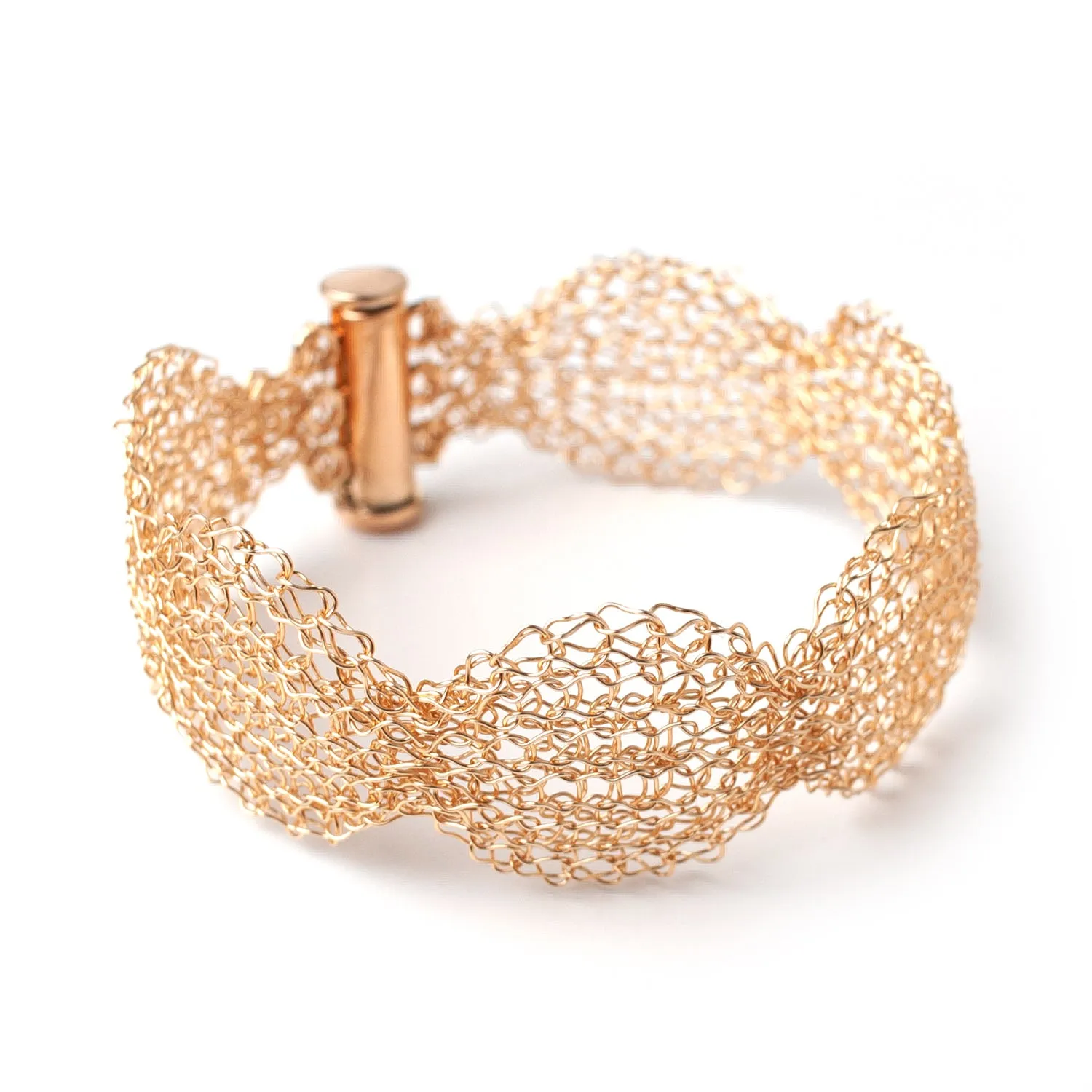 Wavy gold cuff bracelet