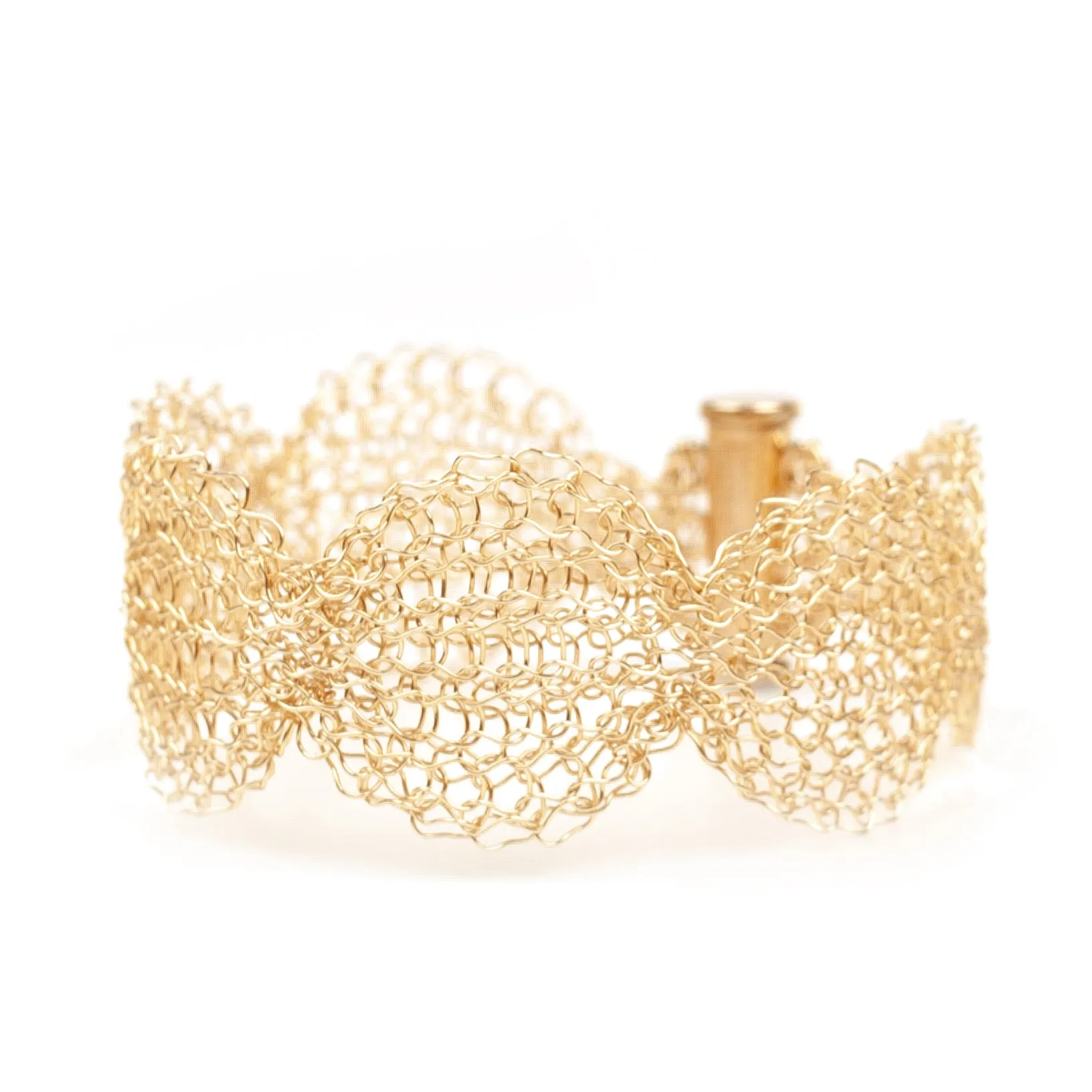 Wavy gold cuff bracelet