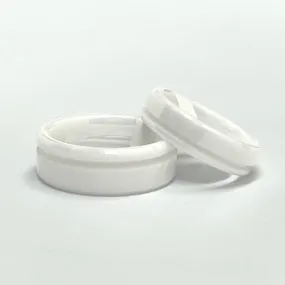 White Ceramic Ring Blank Offset Channel