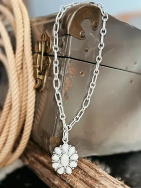 White Turquoise Squash Chunky Chain Necklace