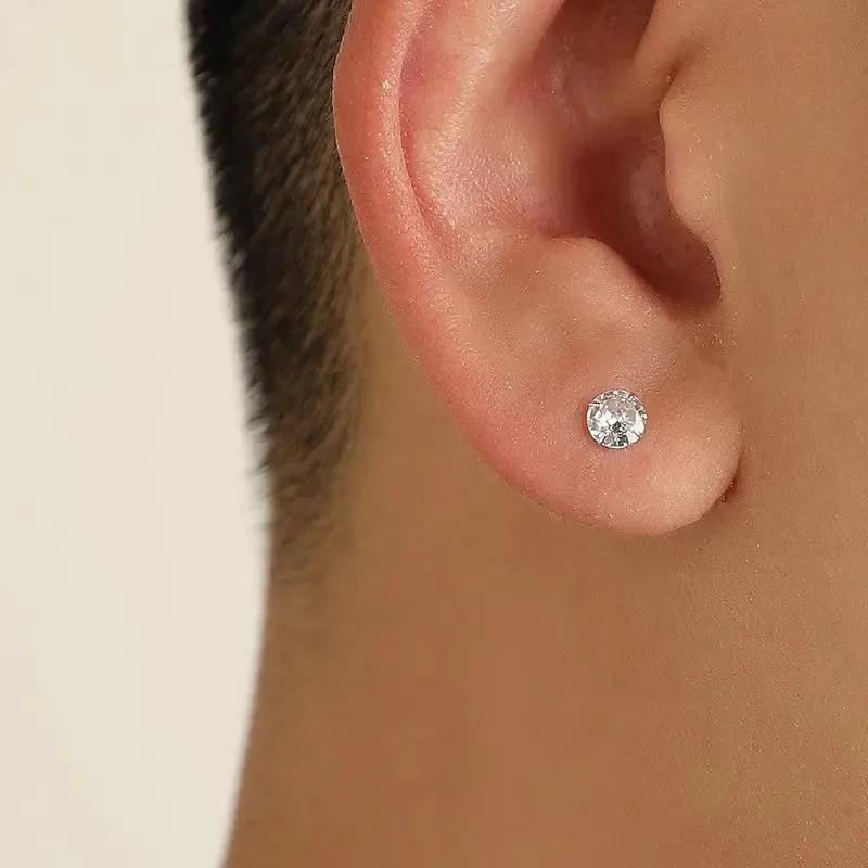 White Zircon Stud Earrings