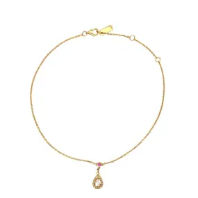 Yellow Gold Diamond Anklet