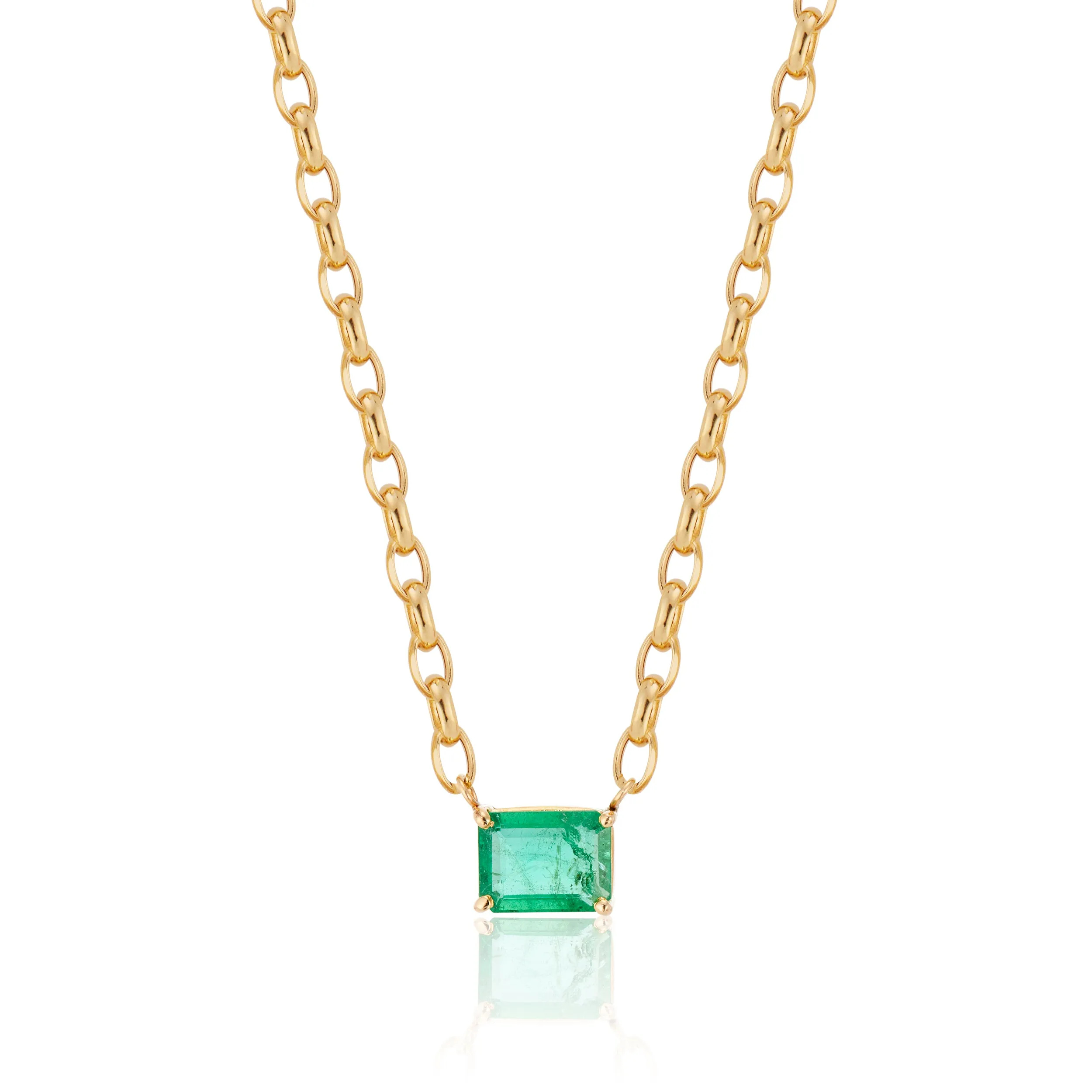 Zoya Emerald Necklace, 14k Gold